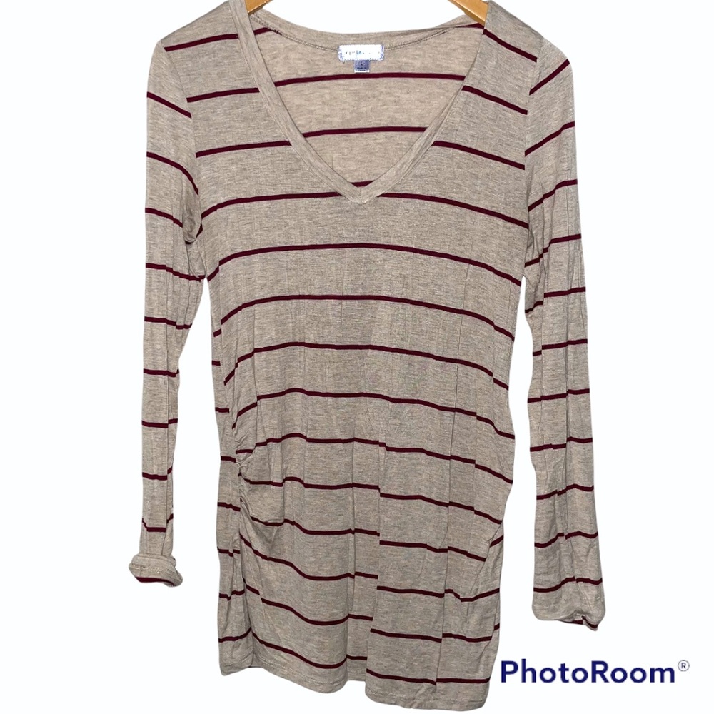 Juniper LN Maternity Striped Long Sleeve Top